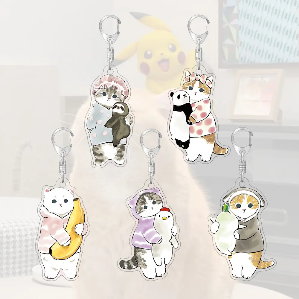 55mm Friendship Keychain Mofusand Acrylic Ornaments Carton Animation Pendant Bag