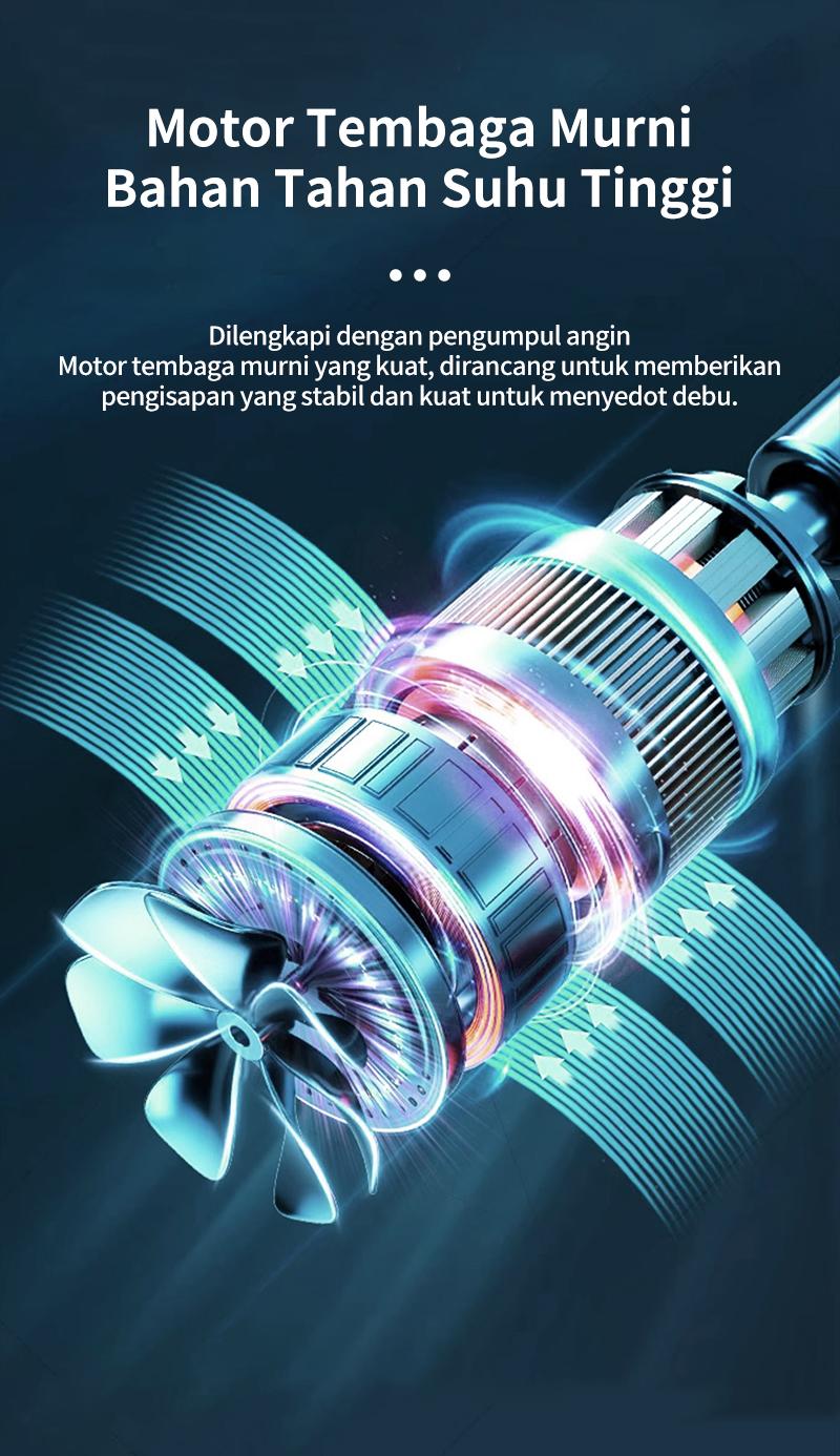 Good Deall Vacum Mini XCQ 02 Kuat 9000pa NirkabelMultifungsi untuk Mobil Sofa & Sudut Rumah Cas 1.5 Jam Pakai 30 Menit Penyedot Debu