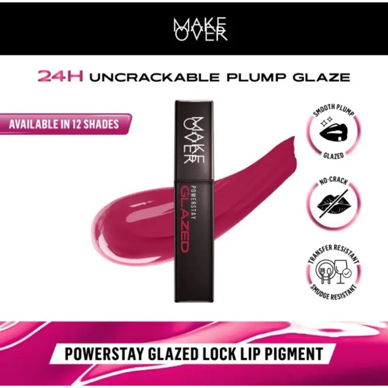 MAKE OVER Powerstay Glazed Lock Lip Pigment - Plump Glazed next-level lip gloss 0