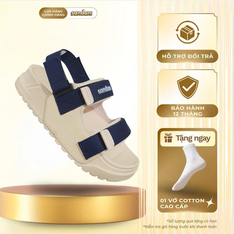  Giày Sandal Nữ Quai Ngang Đế Êm Chống Trơn S1 Navy Size 36-40 - SANDANI 