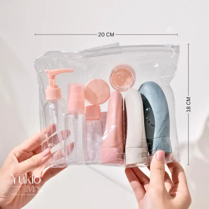 YUKIO Kyoto Travel Bottle - 12in1 Travel Set Botol Sabun Shampoo Lotion Skincare Toiletries Kit 3