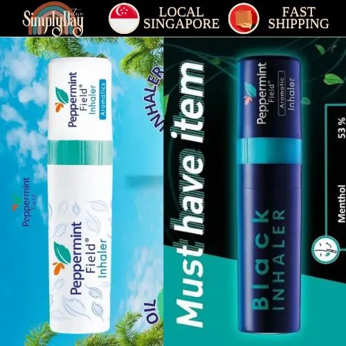 Local SGPeppermint Field White Black Nasal 2 in 1 Inhaler Direct from Thai, Relief of Nasal Congestion hong