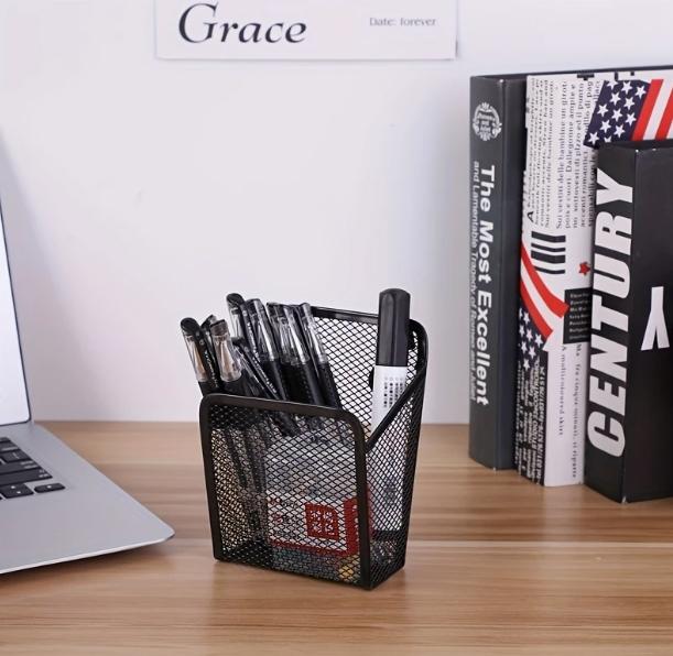 Magnetic Wire Mesh Organizer - Durable Iron, Ideal for Whiteboard & Fridge Storage, Available in Pink, White, and Black, Fridge Storage|Decorative Organizer|Magnetic Hold 1