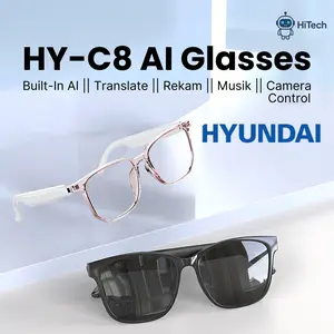 Kacamata AI Hyundai HY-C8 Pro | Smart Glasses Terjemahan 100+ Bahasa, Transkrip, Chat AI, Musik bluetooth  Telepon