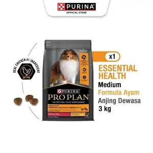 PRO PLAN Adult Medium Chicken Makanan Anjing Kering 3kg
