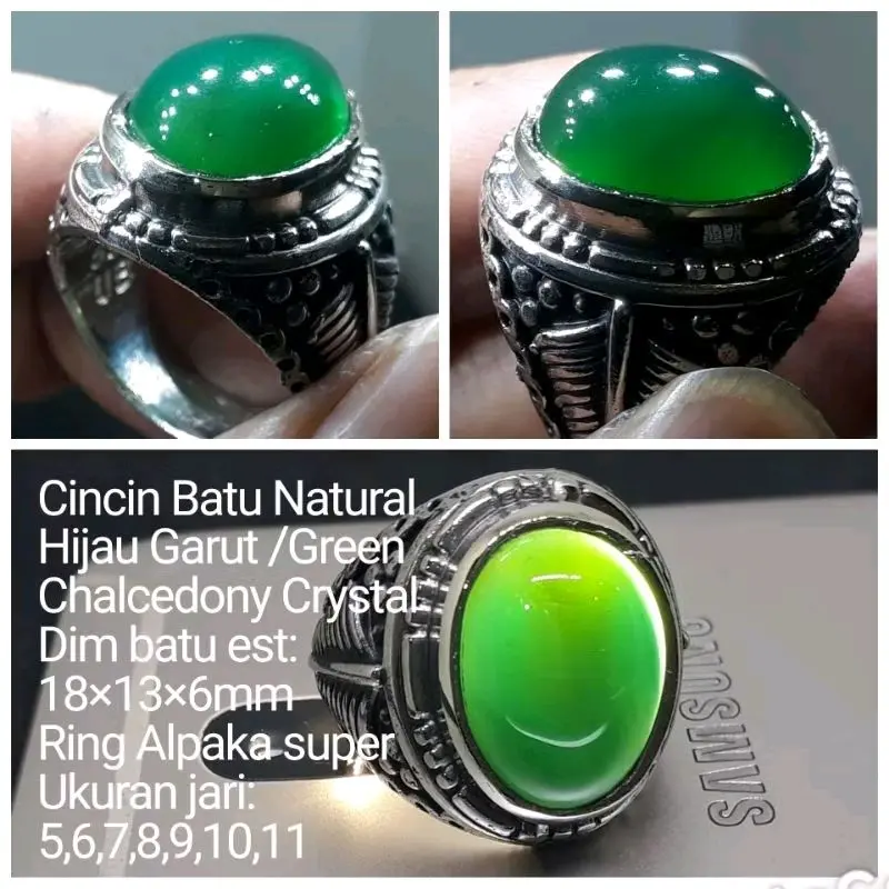 CINCIN BATU HIJAU GARUT CRYSTAL NATURAL