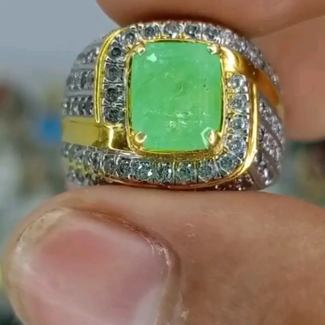 natural cincin permata jamrud colombia