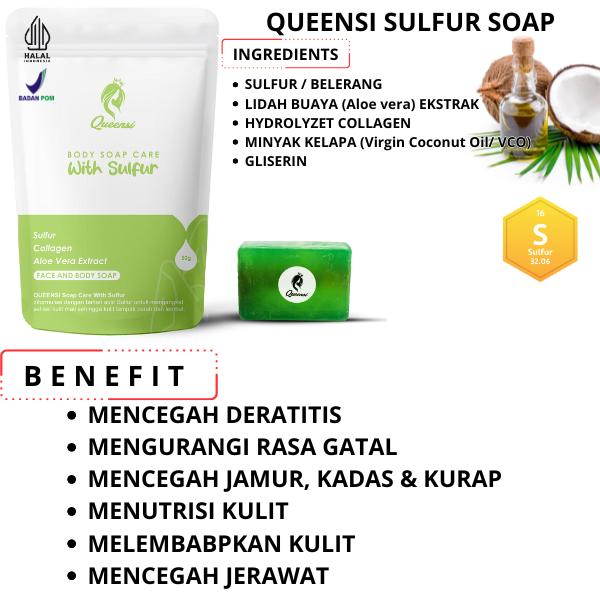 Queensi Soap Sulfur original dan BPOM - mencegah Gatal, Dermatitis 3