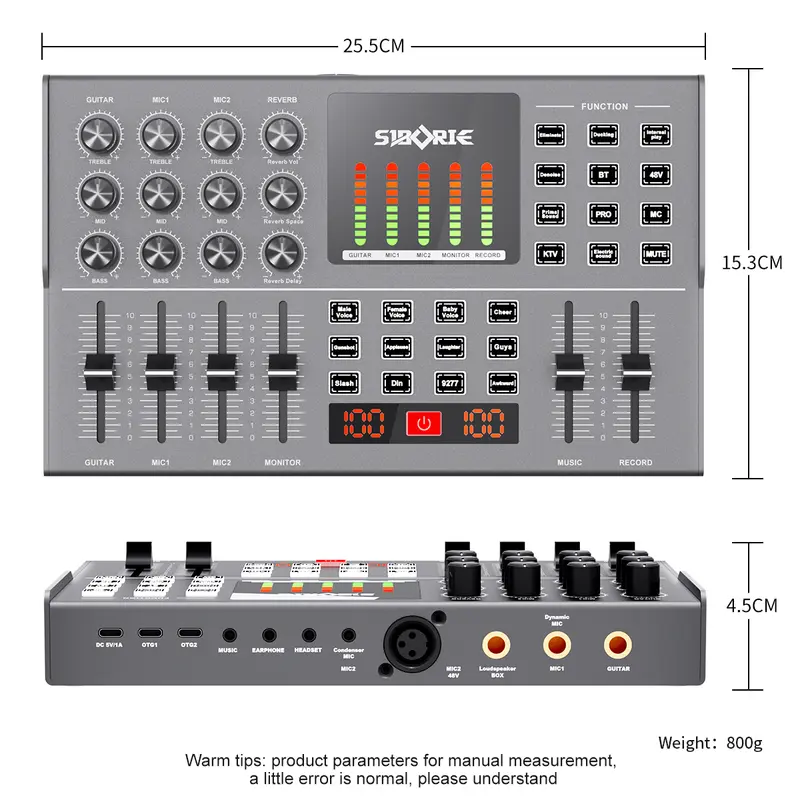 Siborie OTG Digital live soundcard Y12 dilengkapi dengan kabel OTG 8