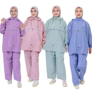 JAS HUJAN AILOOK FULL PRES SEALER SETELAN PRIA WANITA DEWASA MANTEL HUJAN PVC 0,25 RAINCOAT Pink Hijau Sage Sky  Blue