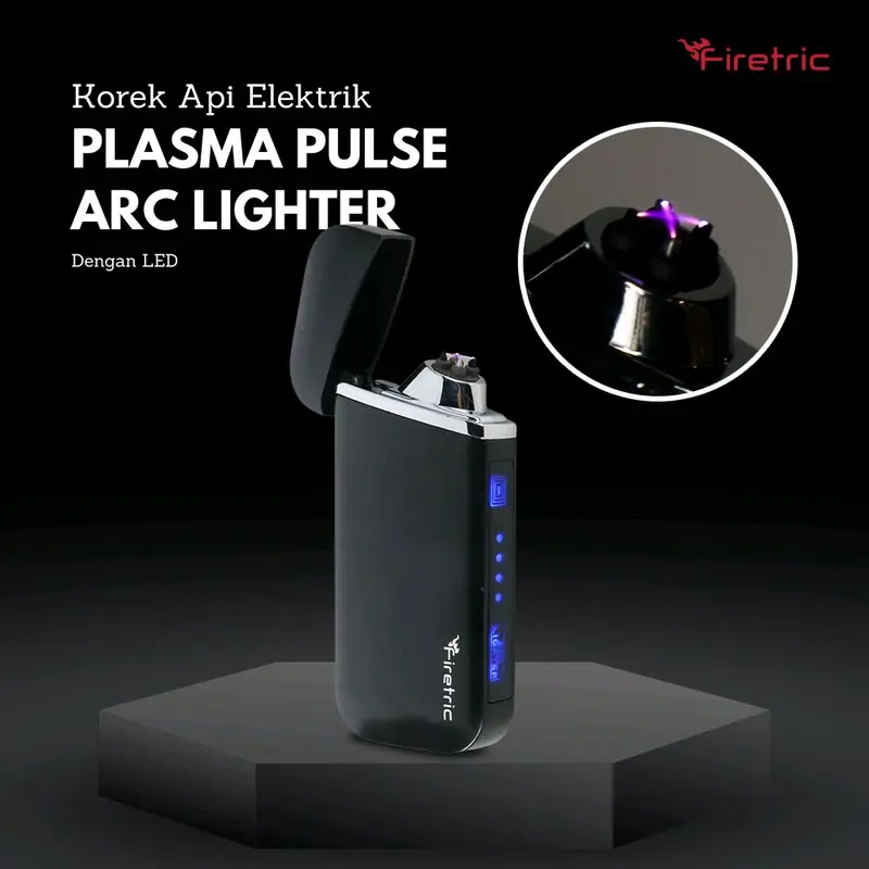 Firetric pematik Elektrik Plasma Pulse Arc Lighter LED - JL319 - Metallic Black 0