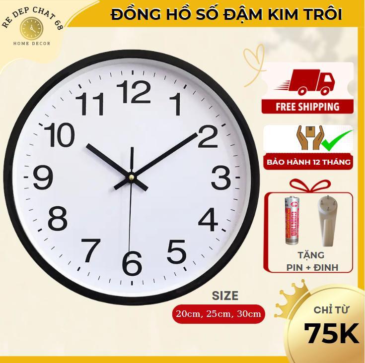 Đồng hồ treo tường tròn kim trôi, đồng hồ treo tường trang trí phòng khách giá…