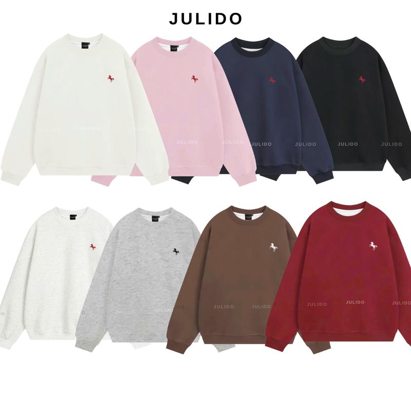 Áo Sweater cổ zip JULIDO vải nỉ 2 da có khóa cổ form rộng unisex