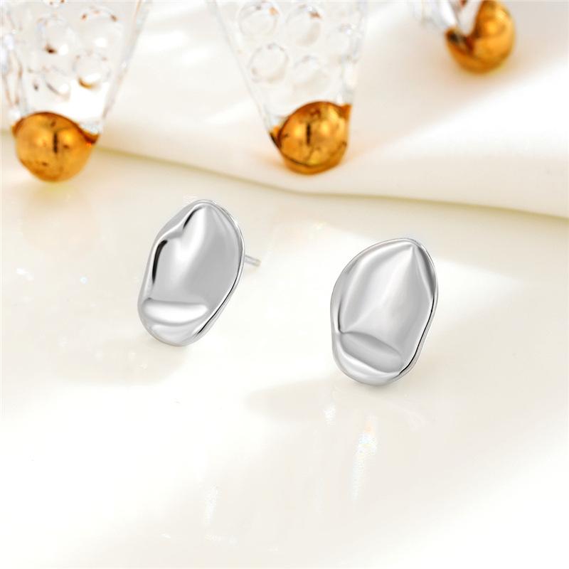 New Irregular, Exquisite, Fashionable Handmade Hammer Face Earnail Design Versatile Women's Earrings Classic Accessories 7