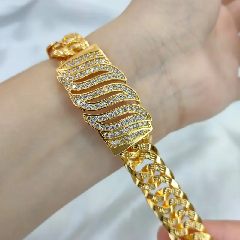 Beli 2 gratis 1 - gelang rantai plat permata G866 perhiasan aksesories wanita jewellery