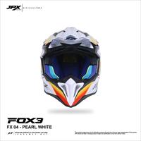 Gambar Helm Full Face Cross Pria Wanita Harian Motor Trail Tebal Nyaman SNI DOT JPX FOX3 FX4 Motif - Pearl White - L dari JPX HELMET Kab. Tangerang 5 Tokopedia