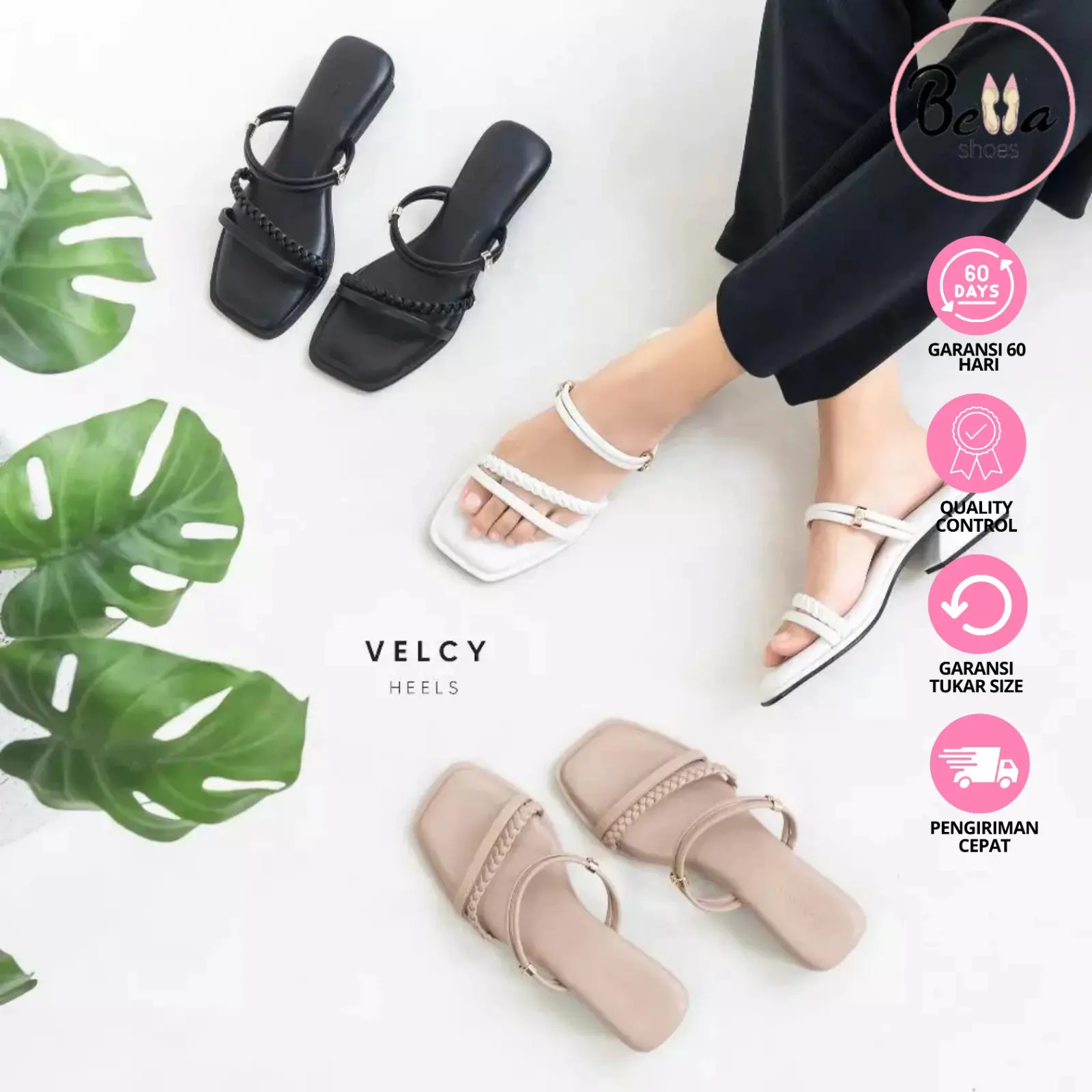 Bellashoesjkt Velcy Heels 3 cm Wanita