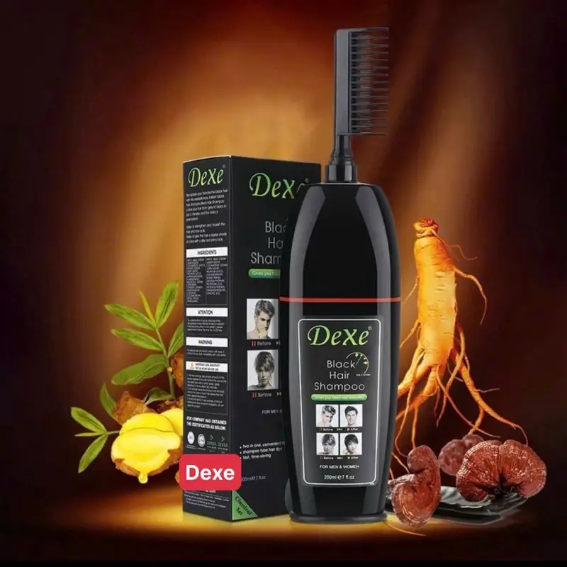 [Màu Đen] Lược nhuộm phủ bạc  DEXE (dùng cho tóc bạc)  có sẵn 200ml thuốc nhuộm chiết xuất từ thiên nhiên, bền màu Nhuộm Tóc Đổi Màu Tóc