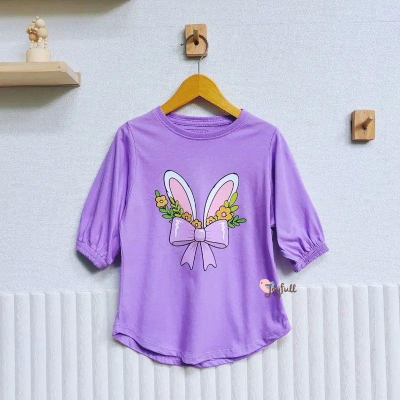 BLOUSE ANAK PEREMPUAN, BAJU ANAK PEREMPUAN, KAOS ANAK CEWEK BAHAN KATUN, LENGAN BALON, BAJU ANAK 3-12 TAHUN 1