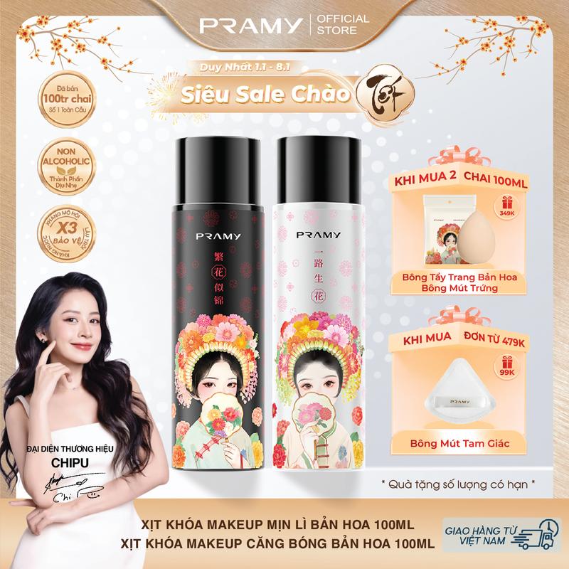 [CÀI HOA] PRAMY Xịt Khoá Nền Trang Điểm, Dưỡng Ẩm, Lâu Trôi, Kiểm Soát Dầu 100ml