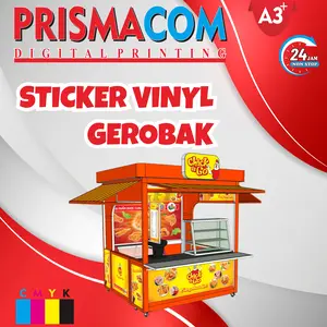 STICKER VINYL UNTUK GEROBAK PAKAI MESIN OUTDOOR