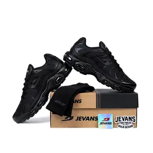 Jevans Sepatu Hitam Polos Jvs-Tn Sneakers Kasual Model Casual Outdoor Pria Wanita Terbaru Bahan Premium Anti-Slip Hitam Shoes Sneakers Running Olahraga Sport Kerja Black Snekers Live Store