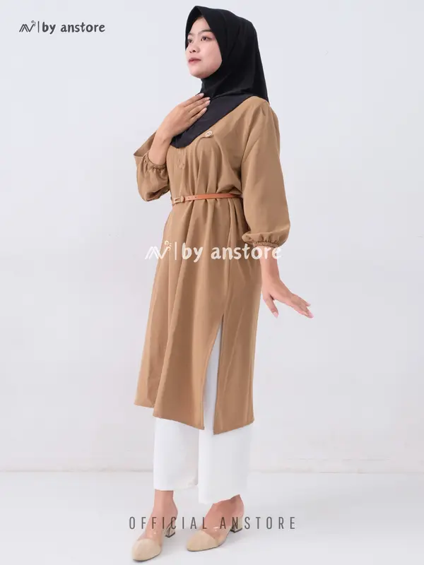 Set Long Tunik Shing Star l Tunik+Kulot Crinkle Airflow Premium l Crinkle Shunny Star Wanita 2
