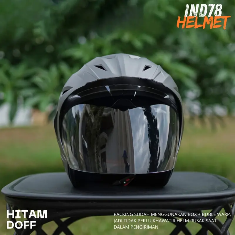 INK HELM HALF FACE JP8 EDITION DOUBLE VISOR KACAMATA FREE STIKER PACKING BOX - MARUN GLOSSY 3