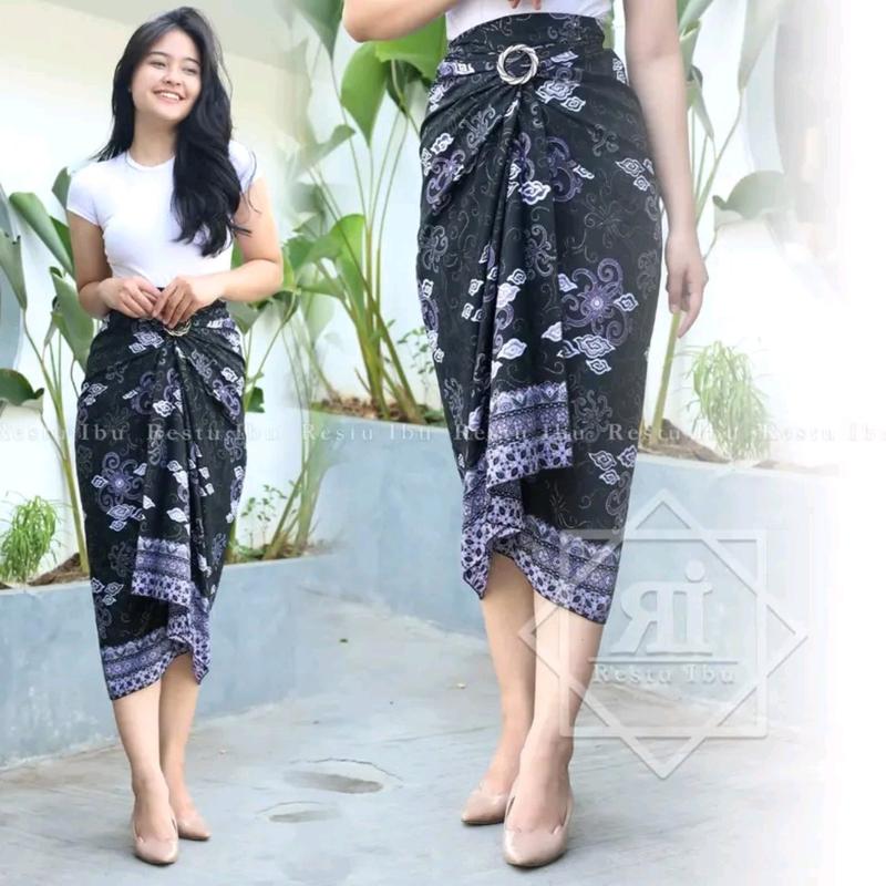 Rok Lilit Batik Kondangan Rok Lilit Wisuda Elegan Batik Halus Kekinian Rok Lilit Batik bahan foil//rok free gasper 1
