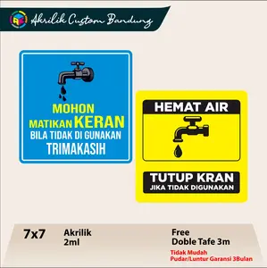 Akrilik Hemat Air Tipe 1 dan 2 Acrylic Transparant Sticker Miror