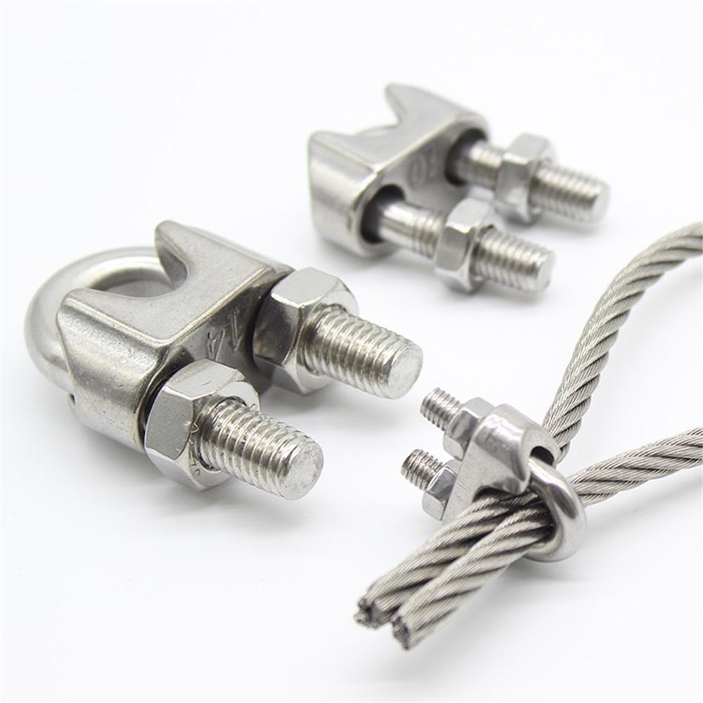 5PCs Klem Sling Seling Kuku Macan 2mm 4mm 5mm 6mm 8mm 10mm 12mm Baja Tahan Karat 304 Penjepit Tali Kawat Baja Anti Karat Kuat