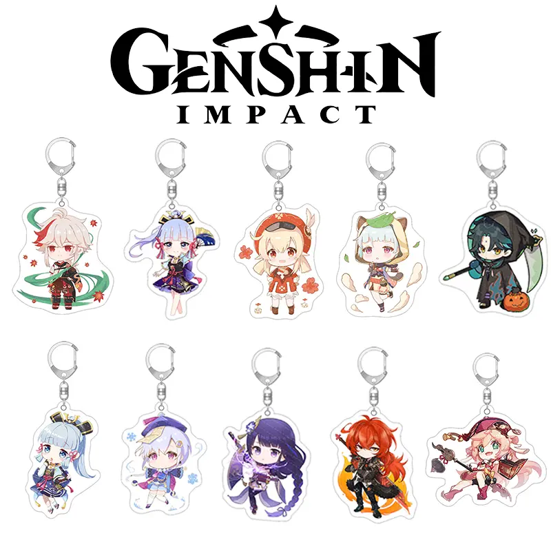 Dây Chuyền Chìa Khóa Genshin Impact, Thiết Kế Ngầu Phong Cách Anime Và Hoạt Hình, Mặt Dây Chuyền Móc Khóa Kawaii Làm Bằng Acrylic, Tuyệt Vời Làm Quà Tặng