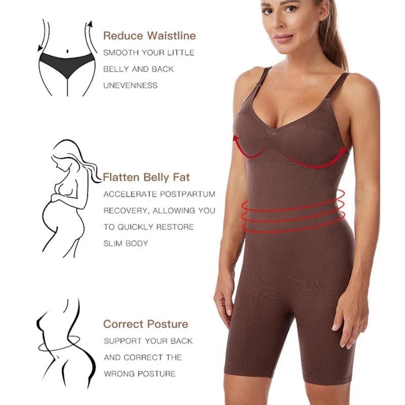 Seamless Bodysuit Women Butt Lifter Shapewear Belly Control Body Shaper Corset Strappy-Back Chest Lift Correct Posture Underwear 3