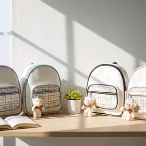 LASIYA Tas Ransel Kanvas Serbaguna dengan Gantungan Boneka Lucu dan Praktis untuk Sehari-hari