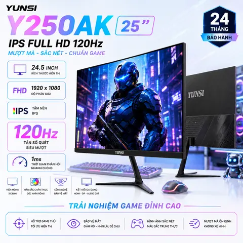 Màn Hình PC Gaming YUNSI 25 Inch IPS Full HD 120Hz Bảo Hành 24 Tháng