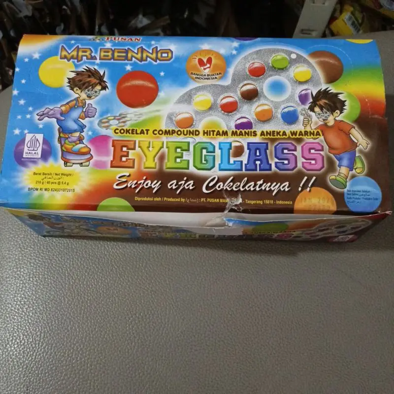 Permen Coklat Kacamata Eyeglass Mr Benno box isi 40 pcs 2