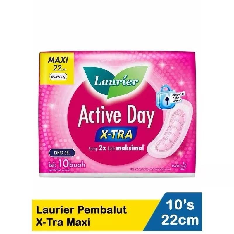Laurier Active Day Maxi 22cm Non Wing 10"S Non Gel/Pembalut Wanita