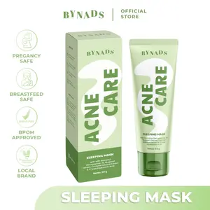 Bynads Acne Care Sleeping Mask with Salicyloyl Decapeptide-10 Salicylic Acid 3in1 SleepingMask Moisturizer Wash Off Mask Pelembab untuk Melembabkan dan Meredakan Jerawat Bynads