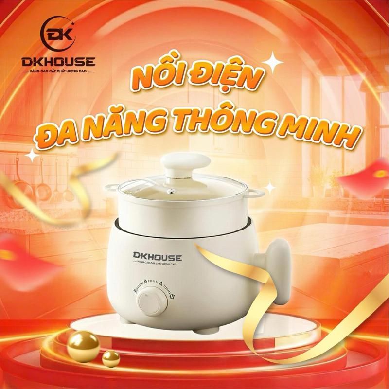 DKHOUSE Nồi Điện 1.8L Đa Năng, Nồi Cơm, Nồi Áp Suất Nấu Các Món, Tặng Vỉ Hấp