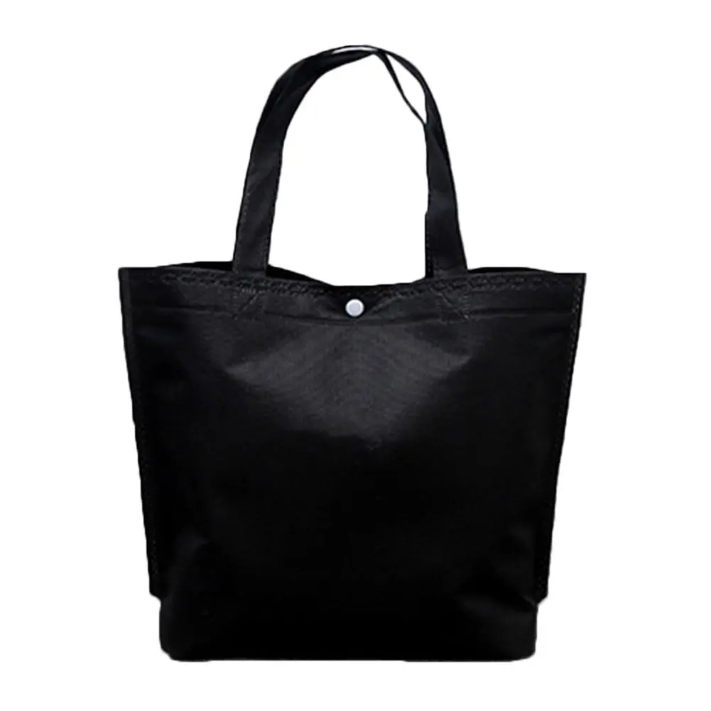 Classic Design Foldable Button Shopping Bag For Women Reusable Tote Pouch Handbag