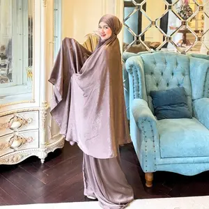 Hiraja - Set Mukena Silk Squit Premium Mukena Polos Elegan Idul Fitri 2026