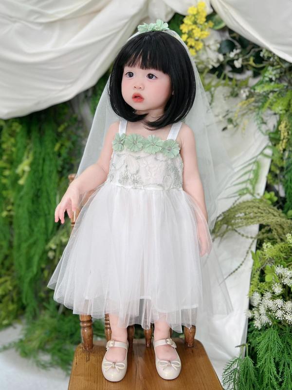 váy công chúa ren hoa bé gái ( 8 - 22 kg ) - phom to lấy đúng size