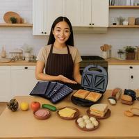 Gambar IDEALIFE - 4in1 Sandwich Maker/Toaster – Pemanggang Roti - SM-4001 dari IDEALIFE ONLINE STORE Kota Administrasi Jakarta Utara 2 Tokopedia