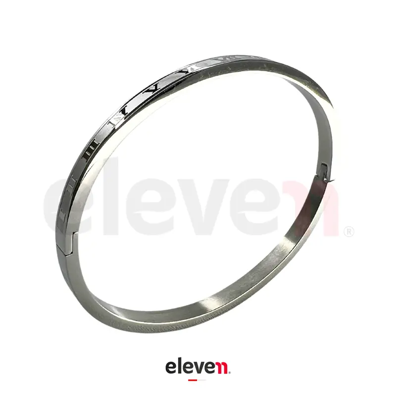 ELEVEN • IRONSIDE Collection IC02 Gelang Bangle Romawi 4mm Fashion Jewelry Pria Wanita Buckle Stainless Steel Bracelets 4