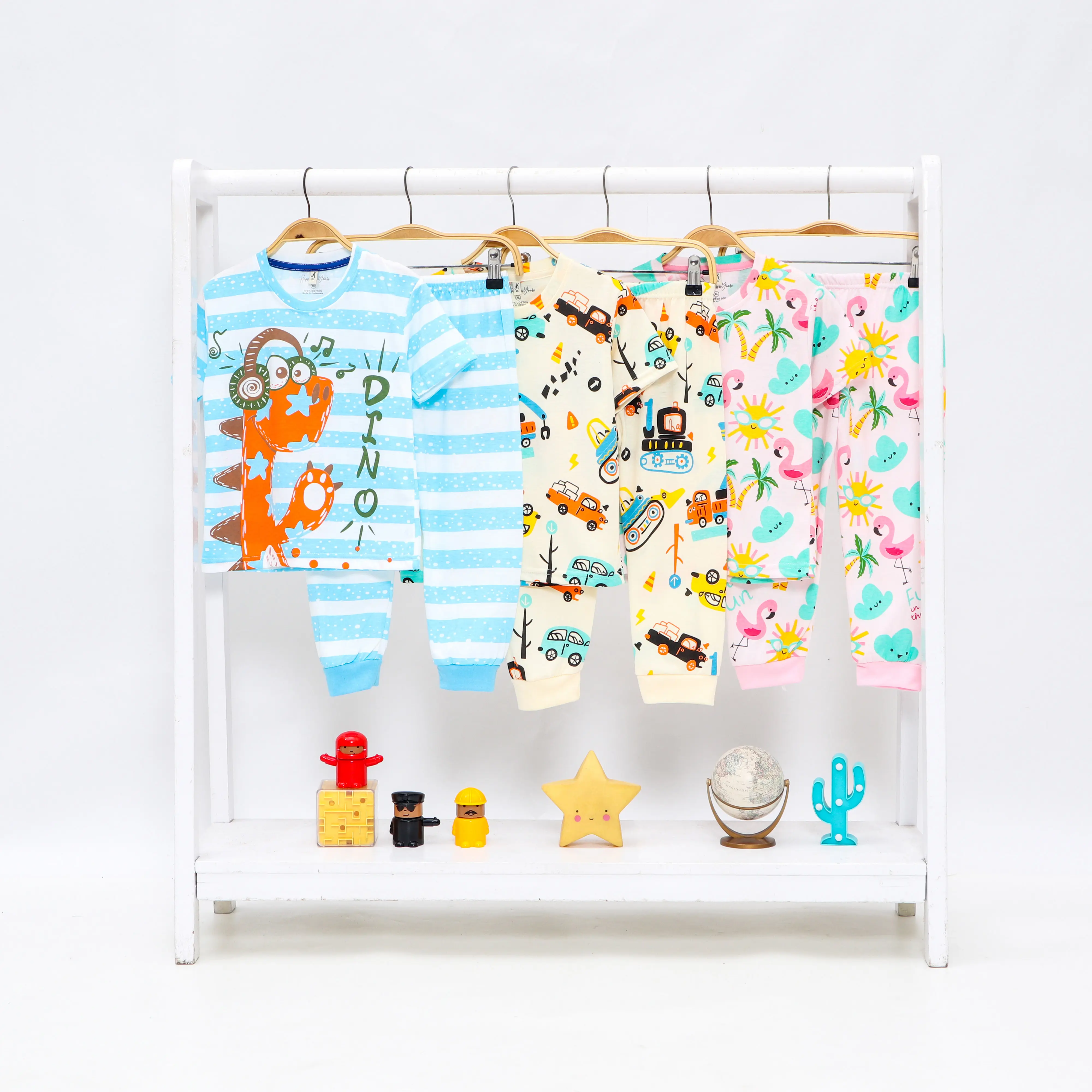 Peachbello Set Pakaian Tidur Anak Usia 1-6th Bayi Lengan Pendek Anak Perempuan Bahan Katun