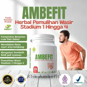 Ambefit Herbal 20 Kapsul Mengempiskan Benjolan Ambeien Atasi Bab Nyeri Sembelit Dan Pendarahan Wasir