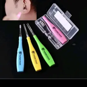Korek kuping LED 3in1 dilengkapi box alat pembersih telinga Removal Kotoran telinga Ear pick