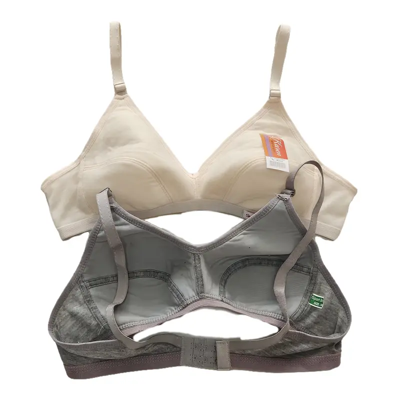 20RIBU Dapat 3PCS Sportbra Wanita Bh Bra Sport Remaja Tanpa Busa Katun Polos Ukuran 34-38 kait 2 5