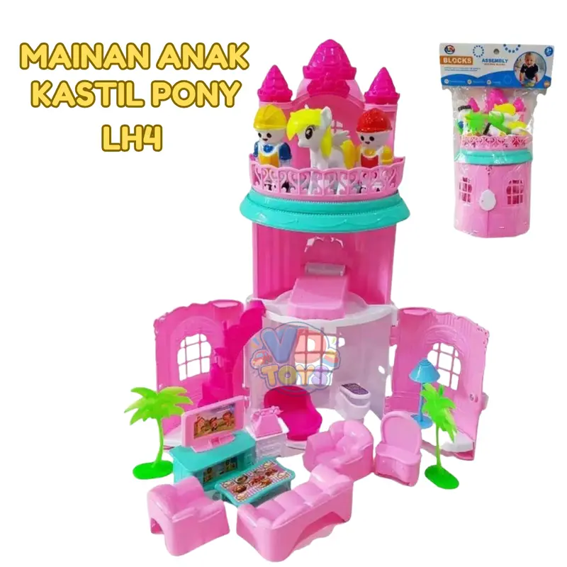 KASTIL PONY MAINAN ANAK LH4 | RUMAH BONEKA PRINCESS PLAYSET LENGKAP