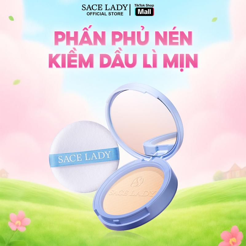   COD  Phấn Phủ Nén SACE LADY Làm Đều Màu Da Lớp Nền Mềm Mịn Lâu Trôi Kiềm Dầu Tốt 10g 